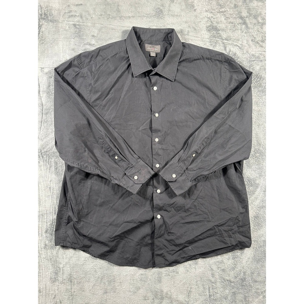 David Taylor Collection Mens XXL Black Long Sleeve Button Down Dress Shirt
